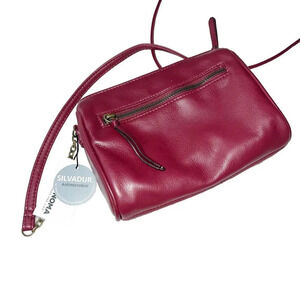 Sonoma Silvadur Womens Maroon Crossbody Bag Antimicrobial Multi Zip Pockets NWT